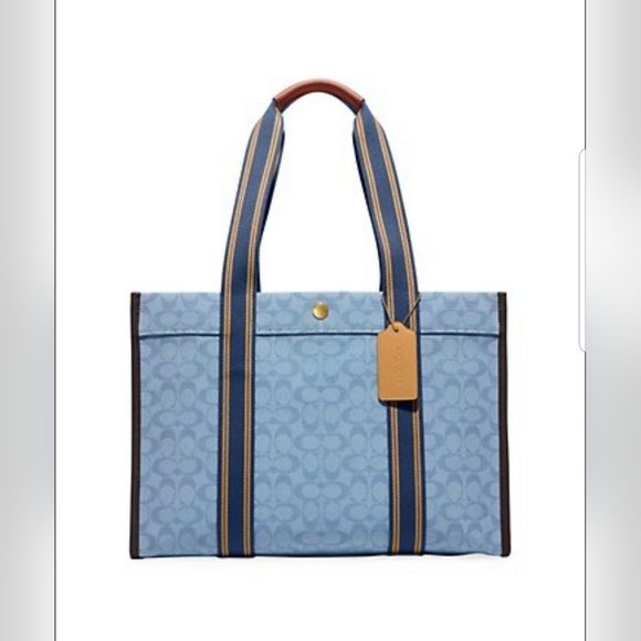 🎀NWT Authentic Coach Jacquard Spin Tote 42. Color: Slate.💖 - Picture 4 of 15